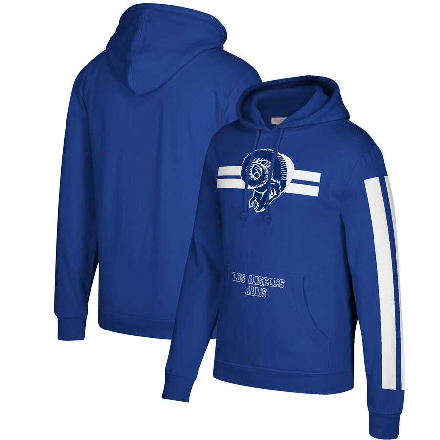 Los Angeles Rams Mitchell & Ness Three Stripe Pullover Hoodie Royal,We sell and wholesale Los Angeles Rams Mitchell & Ness Three Stripe Pullover Hoodie Royal on line form chian!